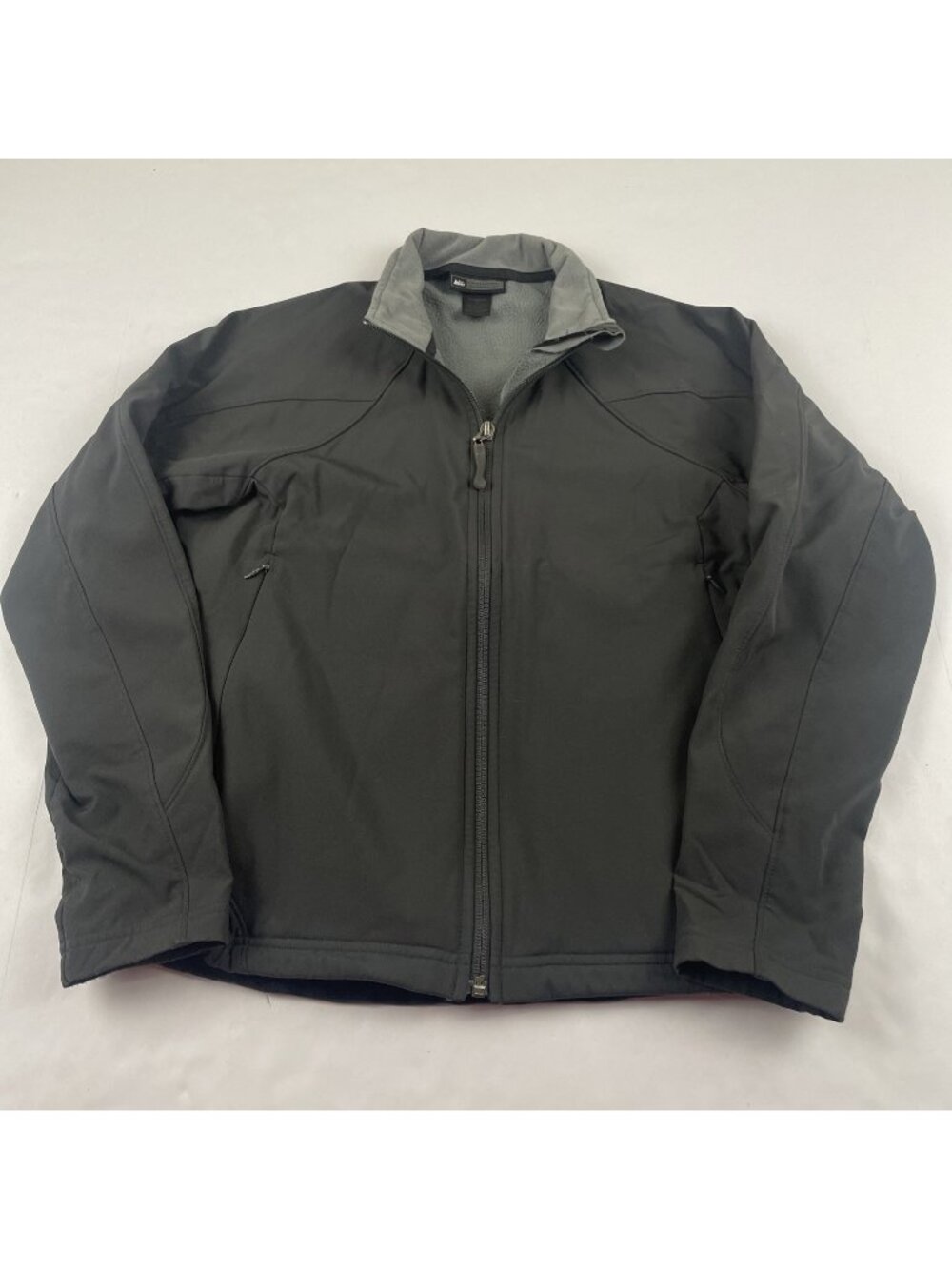 REI Softshell Jacket Women’s Small Gray Fleece Lined Full Zip Outdoor Hiking